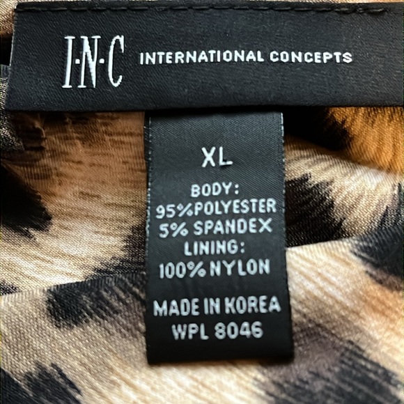 # 16EUC INC Stunning Brown leopard print ruched sides dress. Sz XL -superb dress - Picture 9 of 10